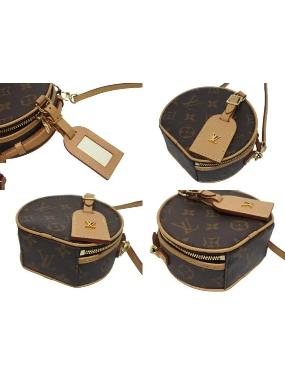 Louis Vuitton Mini Boite Chapeau Shoulder Bag Monogram Canvas Vachetta Leather